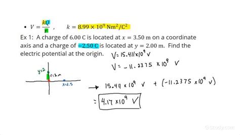 determine the electric potential for all points within the box|how to calculate electricity potential.